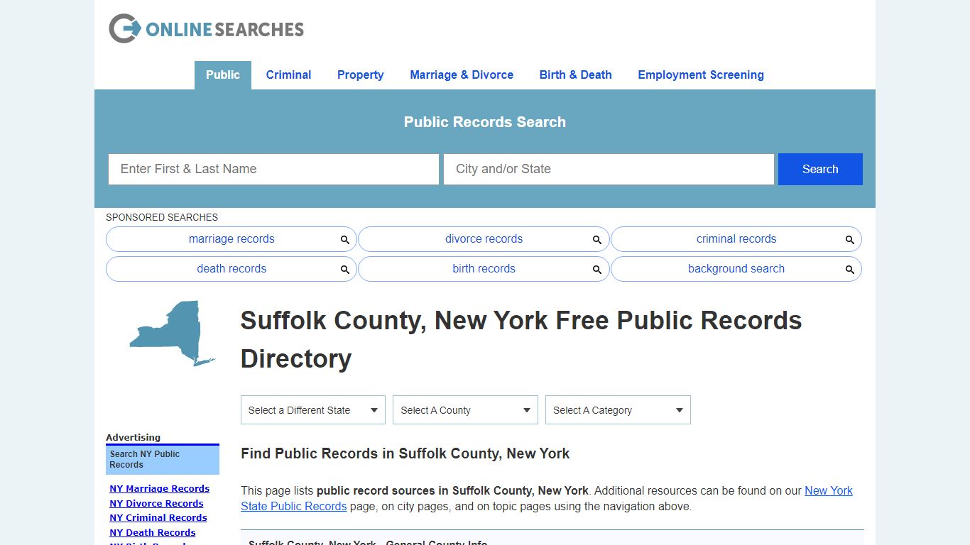 Suffolk County, New York Public Records Directory